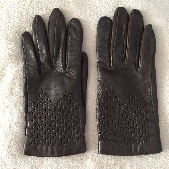 Brown Leather gloves sz S - Picture 1 of 9